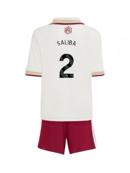 Billige Arsenal William Saliba #2 Tredjedraktsett Barn 2025-26 Kortermet (+ Korte bukser)